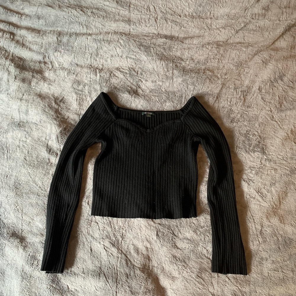 Wild Fable Black Ribbed Knit Top